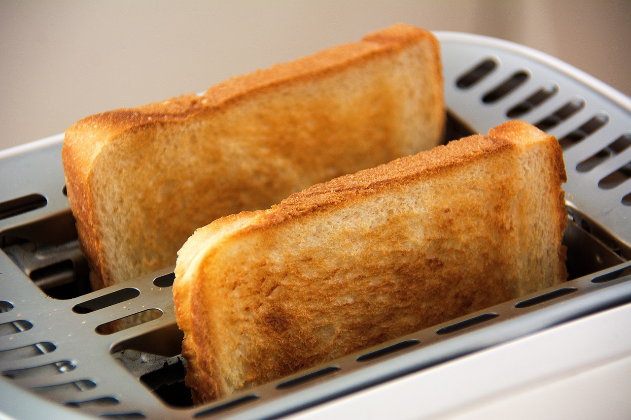 Two slices of toast to illustrate some toast messages